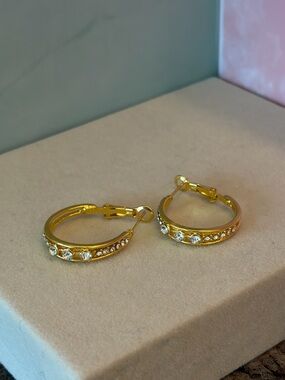 Gold Crystal Hoop Earrings - Elegant Women’s Jewelry